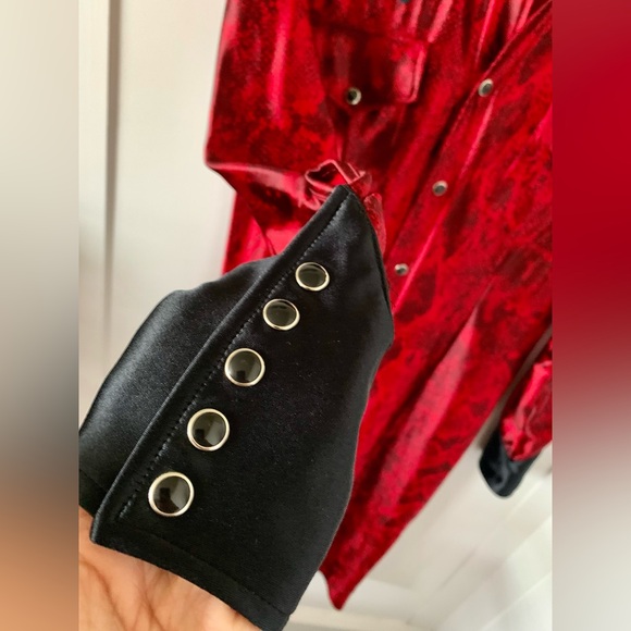 EUC KITTY BOOTS NEW YORK DESIGNER RED/BLACK WESTERN INSPIRED DRESS, S - Picture 6 of 13